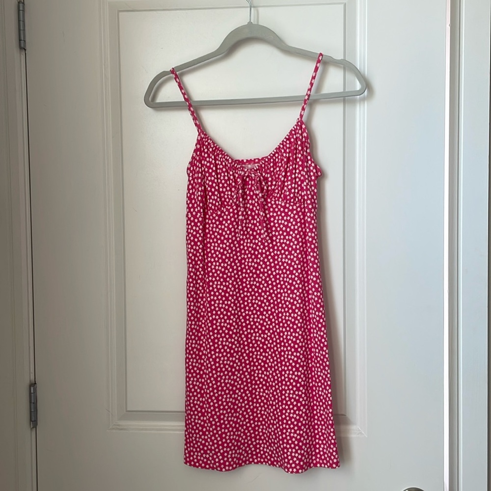 Floral bright pink American eagle dress size M